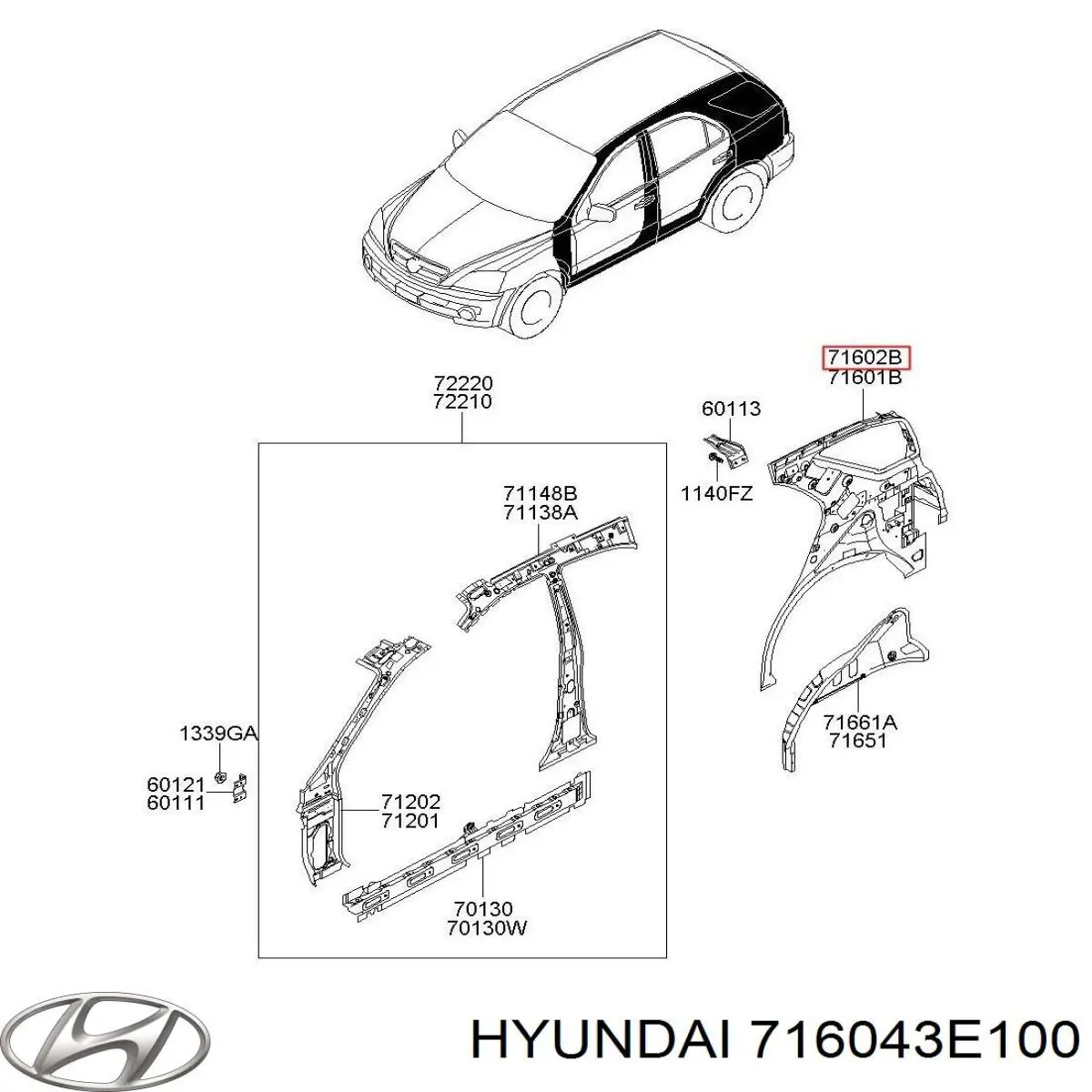  Hyundai/Kia 716043E100 preço, a partir de 1030,15 USD