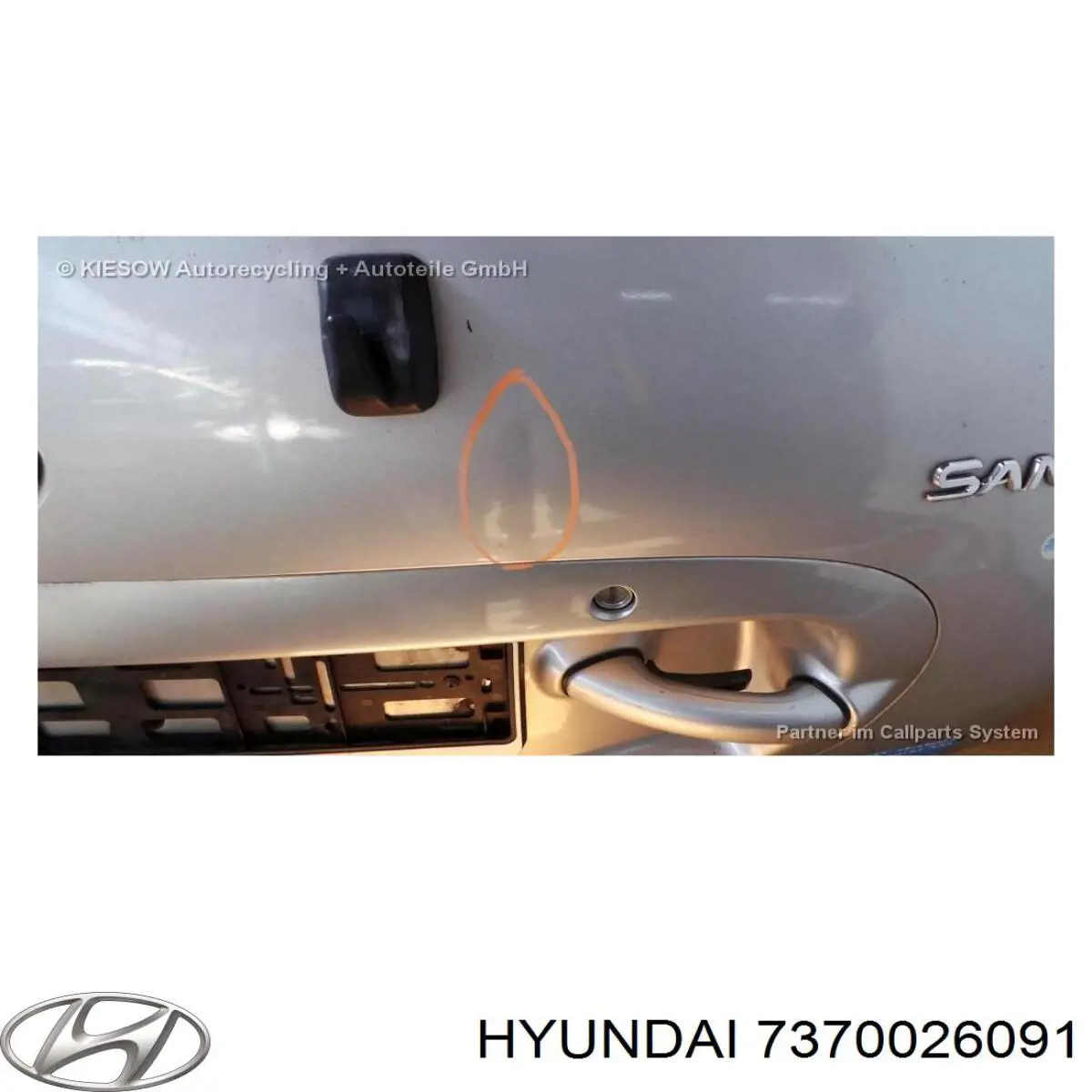 7370026091 Hyundai/Kia Porta traseira (3ª/5ª porta-malas (tampa de alcapão)