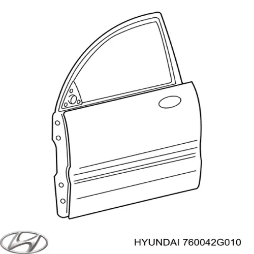 760042G010 Hyundai/Kia Porta dianteira direita