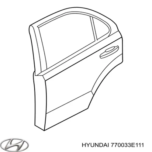 Compre 770033E111 Hyundai/Kia Porta traseira esquerda