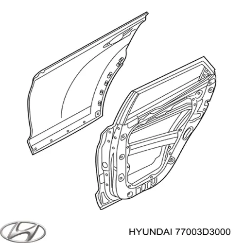 77003D3000 Hyundai/Kia Porta traseira esquerda