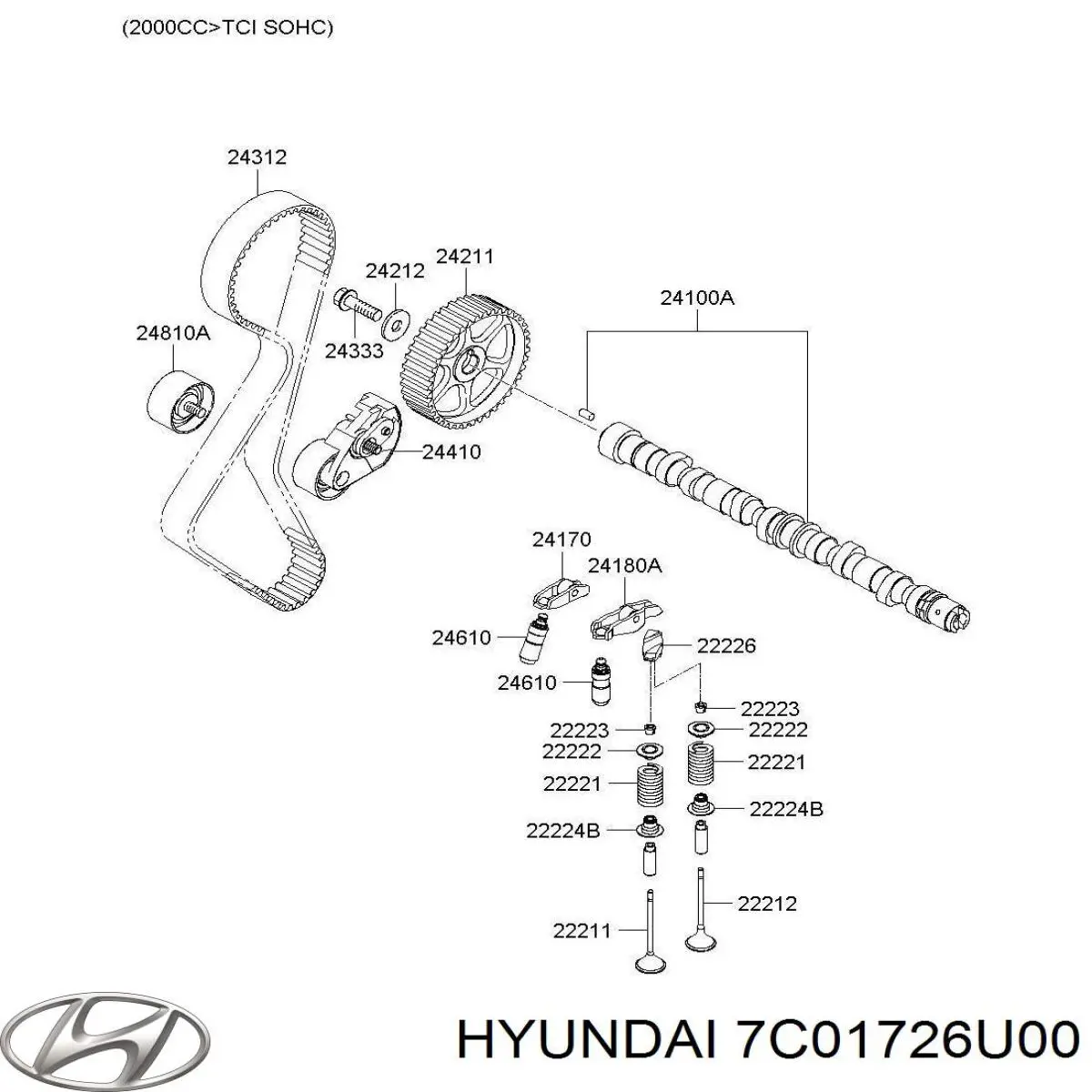 Árvore distribuidora de motor Hyundai/Kia 2410026800 preço, a partir de 143,27 USD