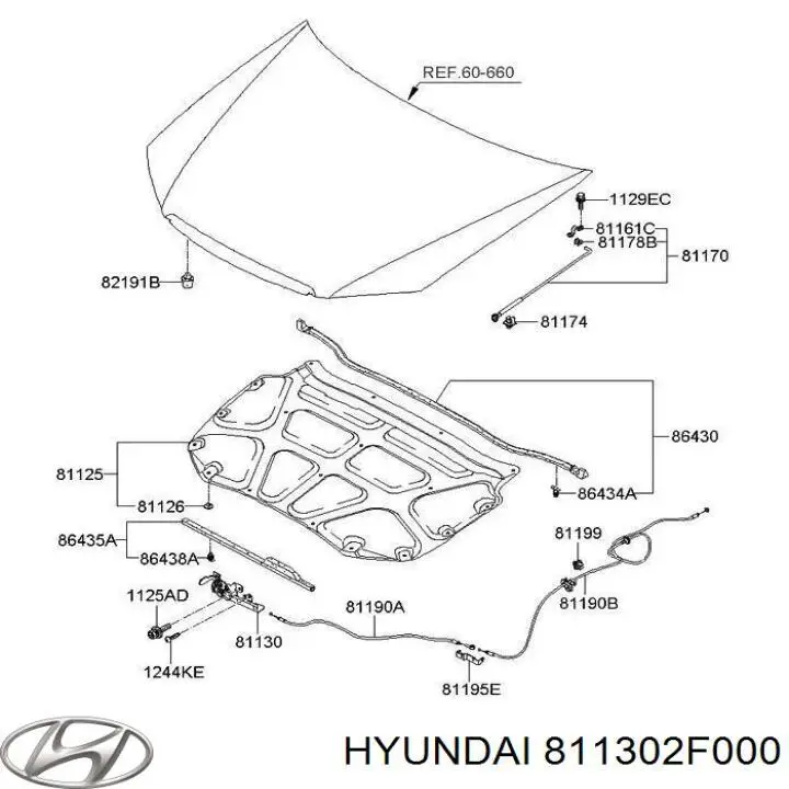 811302F000 Hyundai/Kia Fecho da capota
