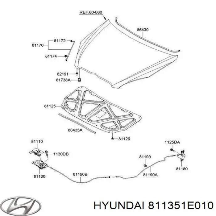 Fecho da capota Hyundai/Kia 811351E010 preço, a partir de 45,67 USD