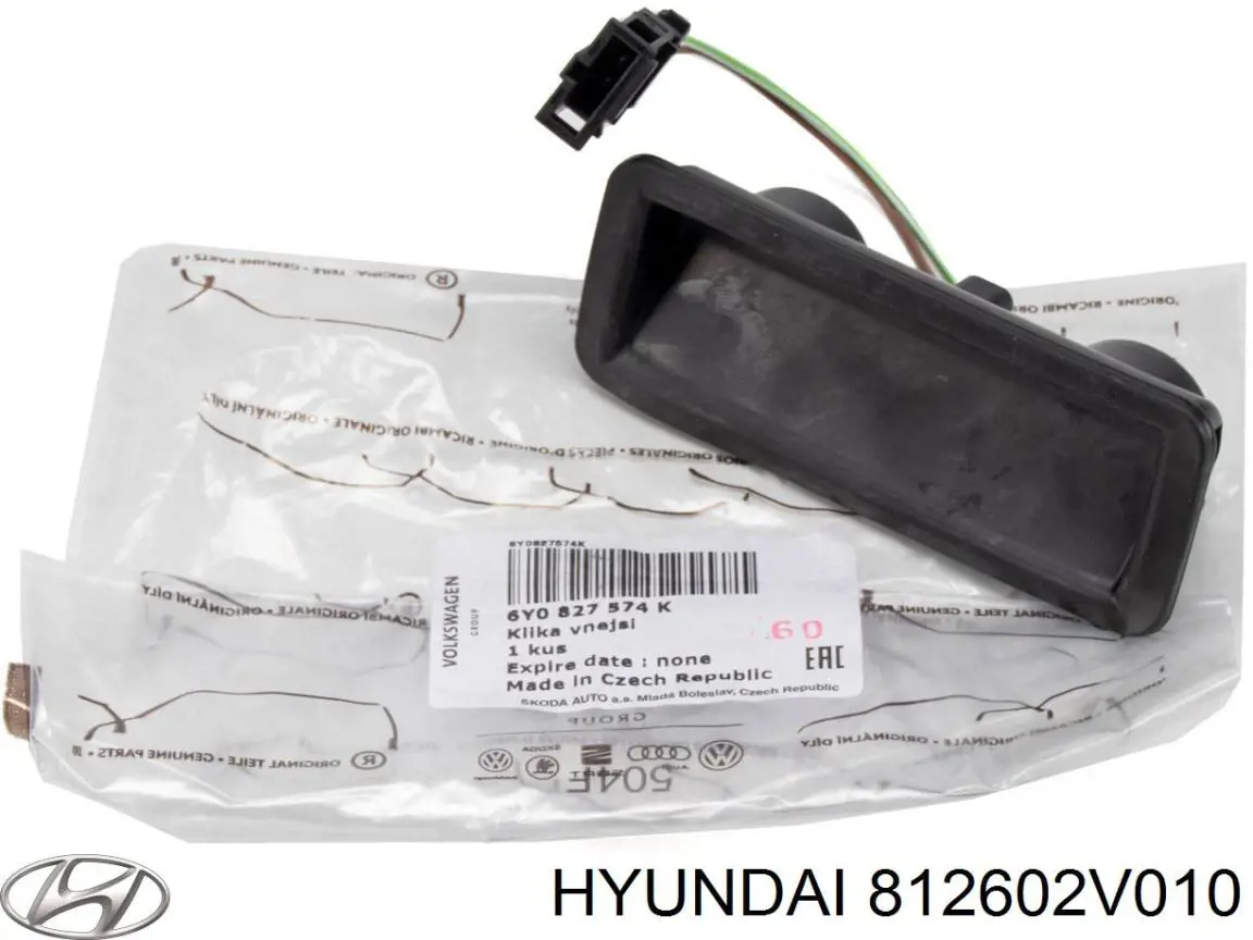 812602V010 Hyundai/Kia Botão de acionamento do fecho de tampa de porta-malas (de 3ª/5ª porta (de tampa de alcapão)