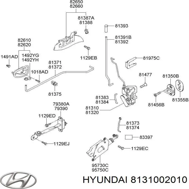 Fecho da porta dianteira esquerda Hyundai/Kia 8131002010 preço, a partir de 47,67 USD