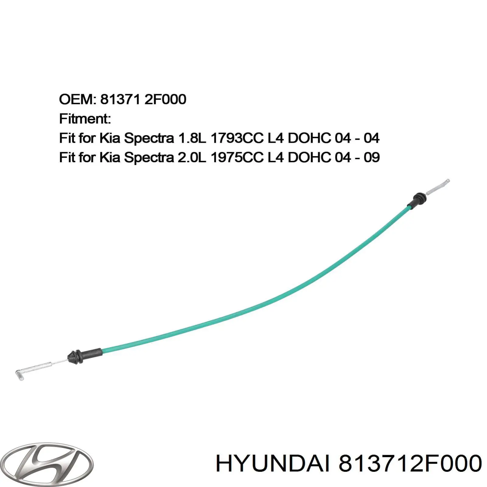 Compre 813712F000 Hyundai/Kia Cabo (pedal) de abertura do fecho da porta dianteira esquerda