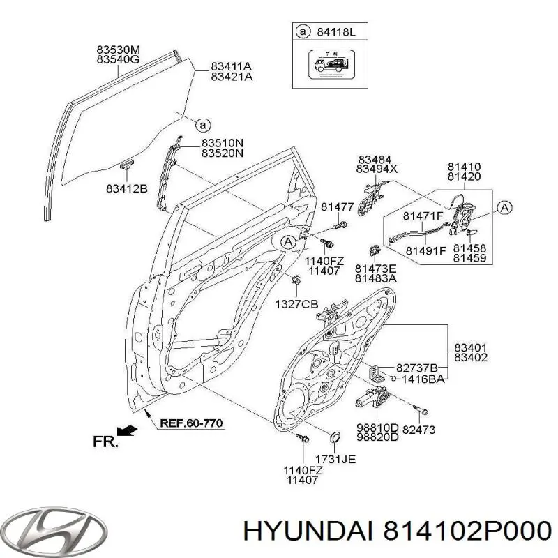 Fecho da porta traseira esquerda Hyundai/Kia 814102P000 preço, a partir de 91,72 USD