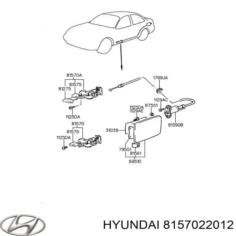 Puxador de abertura do fecho (do alcapão) do tanque de combustível Hyundai/Kia 8157022012 preço, a partir de 50,27 USD