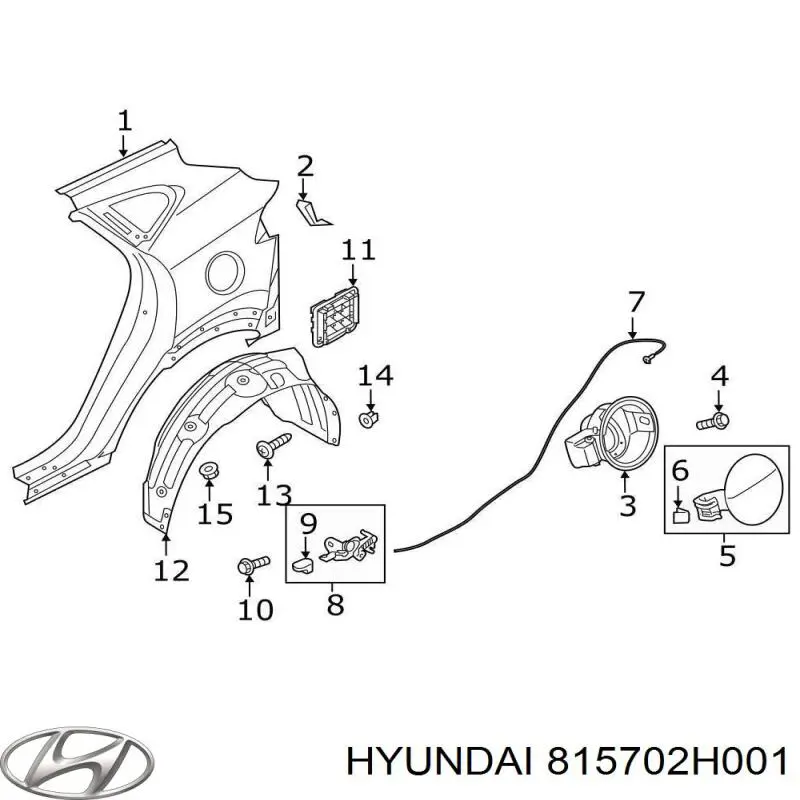 Puxador de abertura do fecho (do alcapão) do tanque de combustível Hyundai/Kia 815702H001 preço, a partir de 26,82 USD