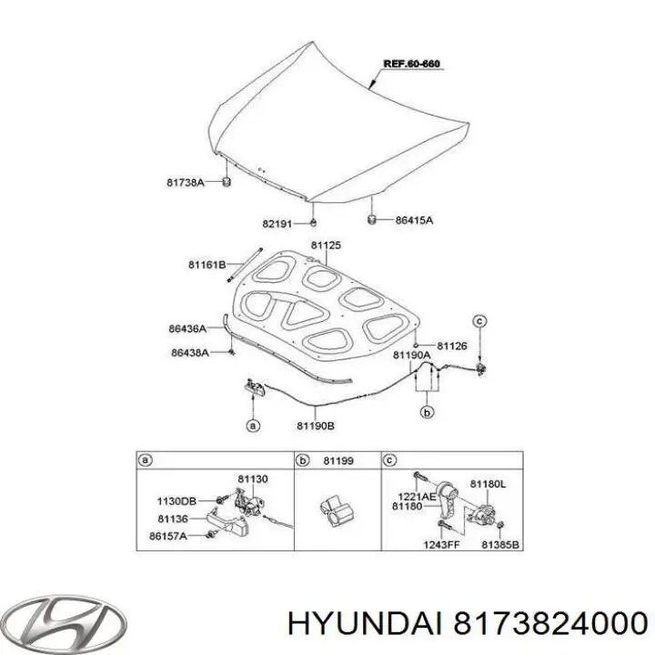 Pára-choque (grade de proteção) de tampa de porta-malas (de 3ª/5ª porta traseira) Hyundai/Kia 8173824000 preço, a partir de 5,23 USD