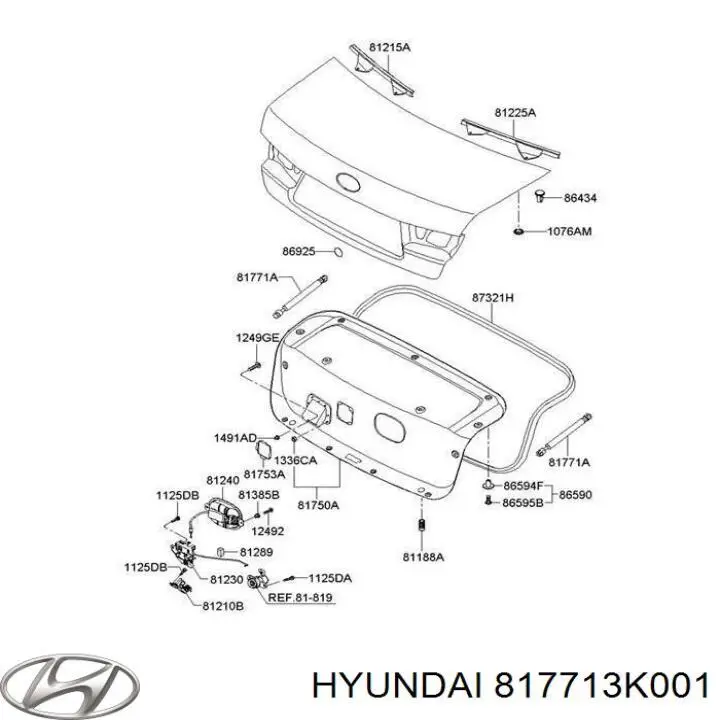 Amortecedor de tampa de porta-malas (de 3ª/5ª porta traseira) Hyundai/Kia 817713K001 preço, a partir de 17,95 USD