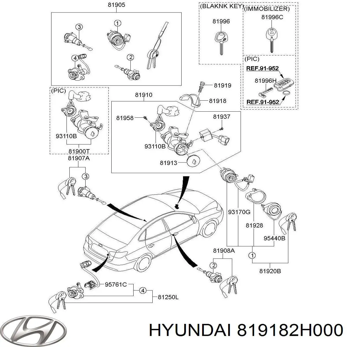  Hyundai/Kia 819182H000 preço, a partir de  