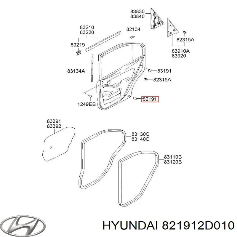 821912D010 Hyundai/Kia Pára-choque (grade de proteção) da capota