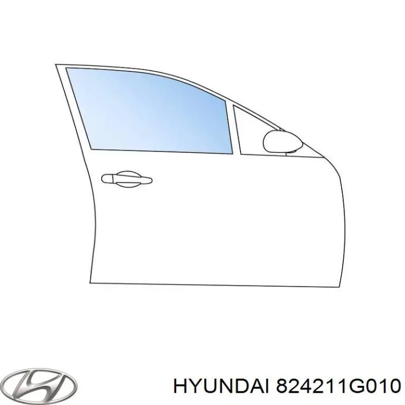 824211G010 Hyundai/Kia Vidro da porta dianteira direita