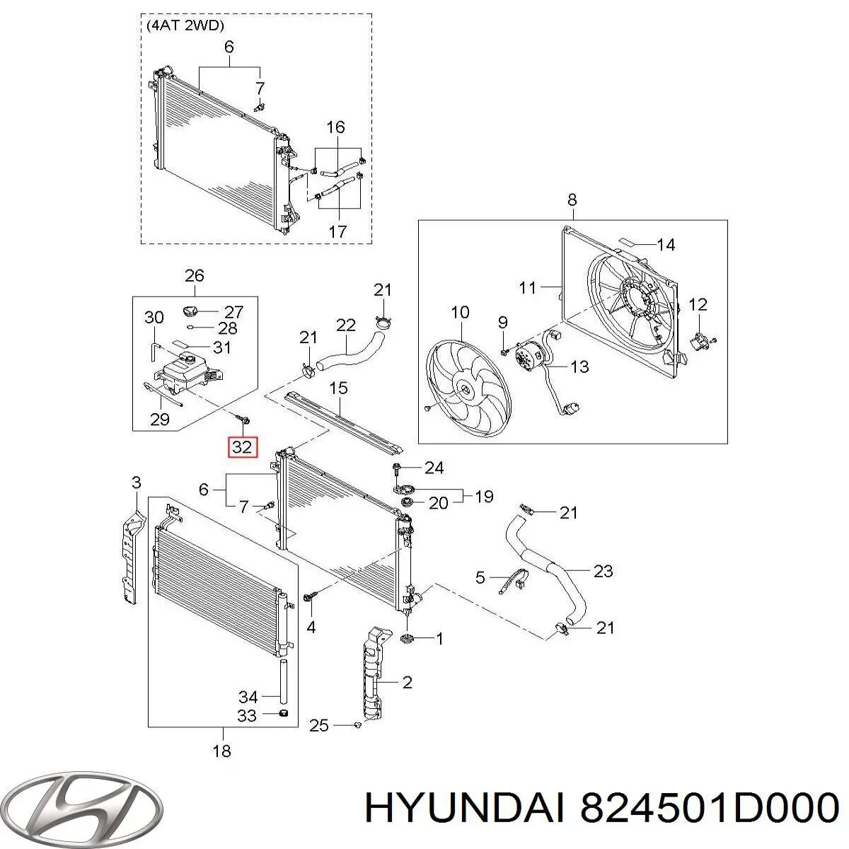 Compre 824501D000 Hyundai/Kia Motor de acionamento de vidro da porta dianteira esquerda