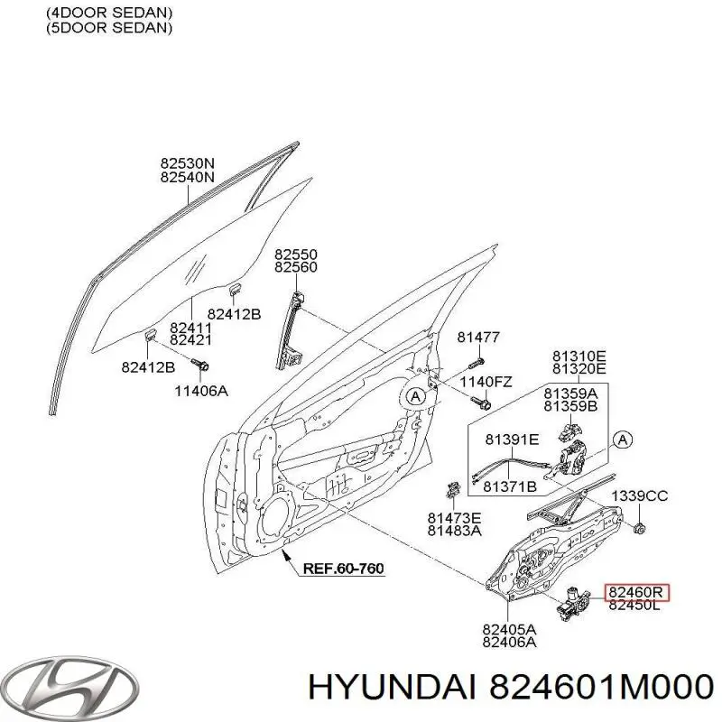 Motor de acionamento de vidro da porta dianteira direita Hyundai/Kia 824601M000 preço, a partir de 61,29 USD
