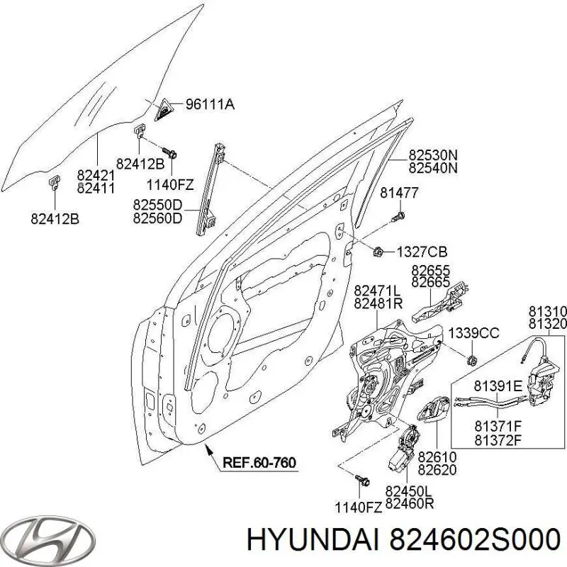 Mecanismo de acionamento de vidro da porta dianteira direita Hyundai/Kia 824602S000 preço, a partir de 69,81 USD