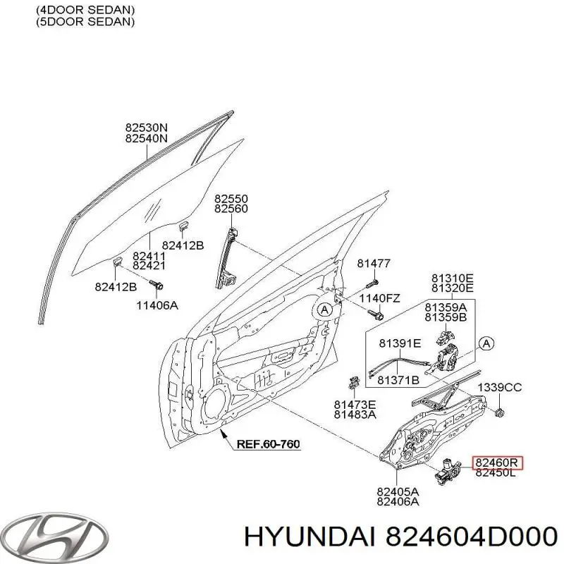 Motor de acionamento de vidro da porta dianteira direita Hyundai/Kia 824604D000 preço, a partir de 52,78 USD