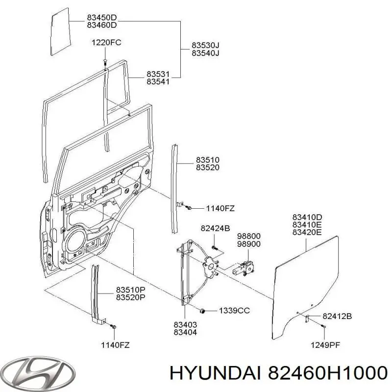 Motor de acionamento de vidro da porta dianteira direita Hyundai/Kia 82460H1000 preço, a partir de 80,02 USD