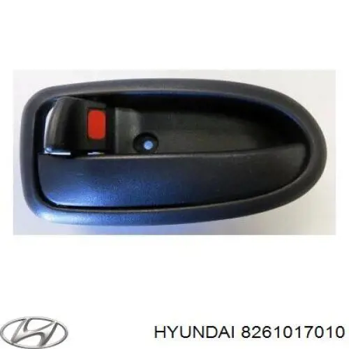 8261017010 Hyundai/Kia Maçaneta interna dianteira/traseira da porta esquerda