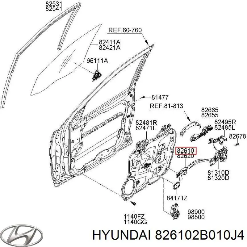 Maçaneta interna esquerda de braço da porta dianteira Hyundai/Kia 826102B010J4 preço, a partir de 34,73 USD