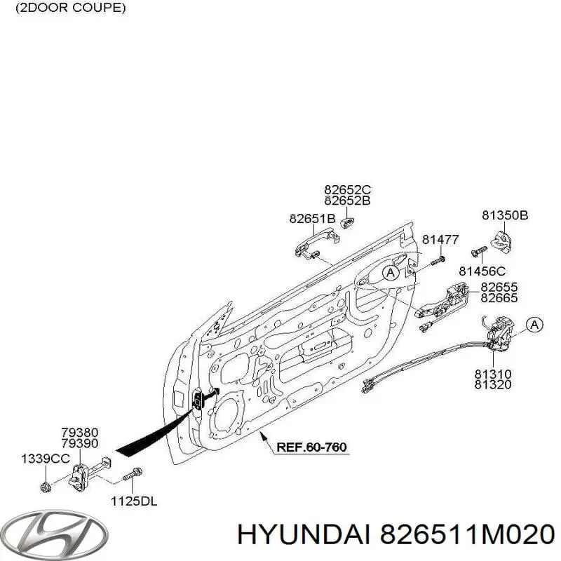 Compre 826511M020 Hyundai/Kia Maçaneta externa da porta dianteira