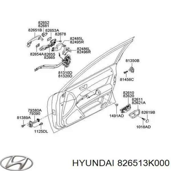 Maçaneta externa da porta dianteira Hyundai/Kia 826513K000 preço, a partir de 57,75 USD