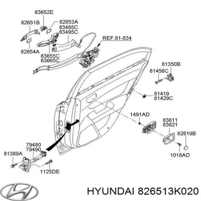 Maçaneta externa da porta dianteira Hyundai/Kia 826513K020 preço, a partir de 49,37 USD