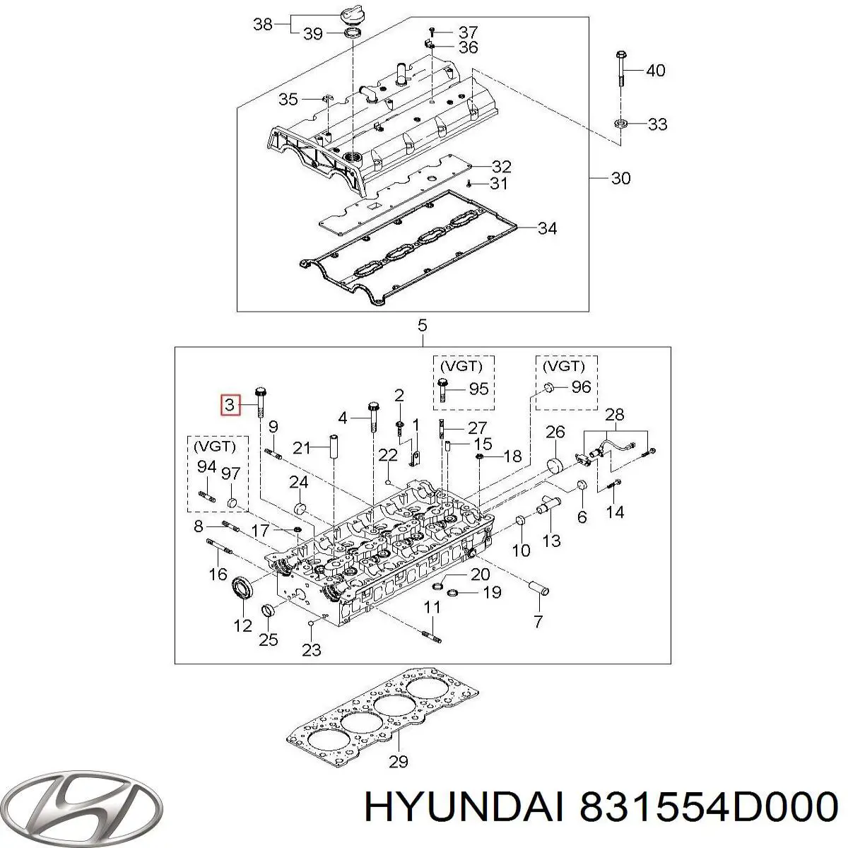  Hyundai/Kia 831554D000 preço, a partir de 54,84 USD