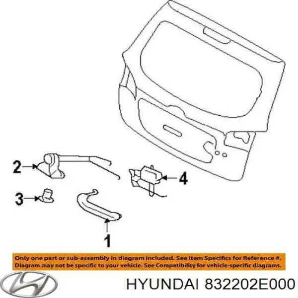 832202E000 Hyundai/Kia Moldura de vidro deslizante da porta traseira direita
