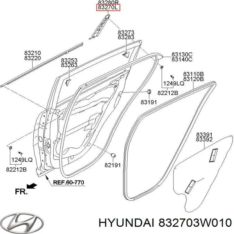 Molduras de portas, kit Hyundai/Kia 832703W010 preço, a partir de 77,24 USD
