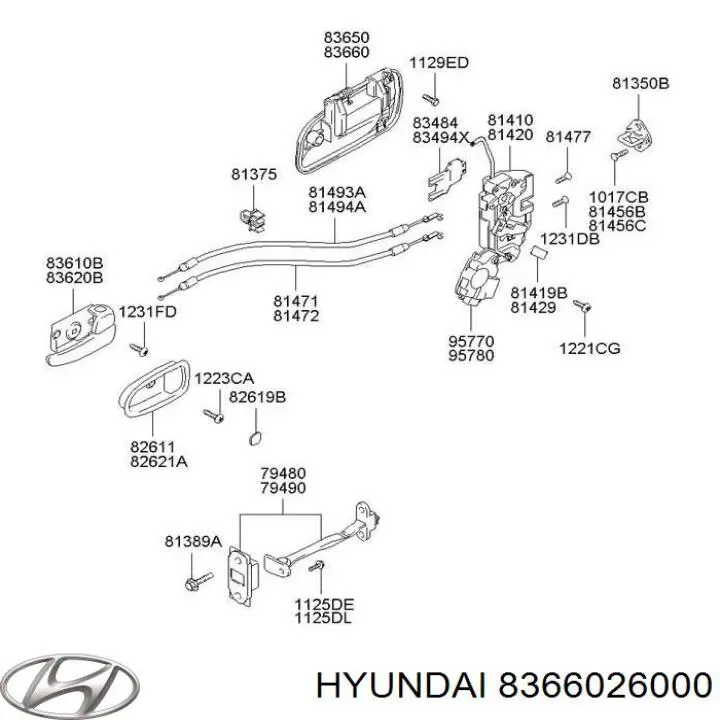 Maçaneta externa direita da porta traseira Hyundai/Kia 8366026000 preço, a partir de 39,15 USD
