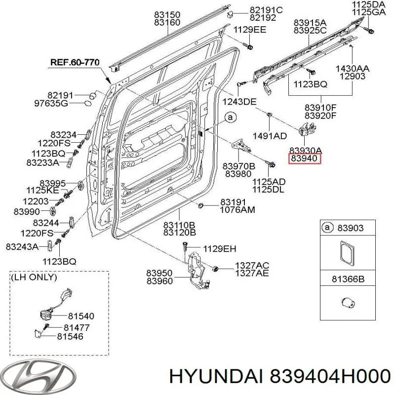 Rolo direito central da porta lateral (deslizante) Hyundai/Kia 839404H000 preço, a partir de 67,69 USD