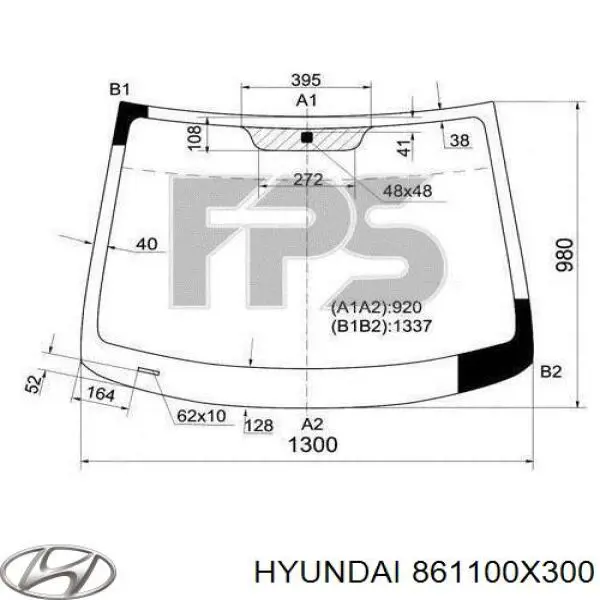 861100X300 Hyundai/Kia Pára-brisas