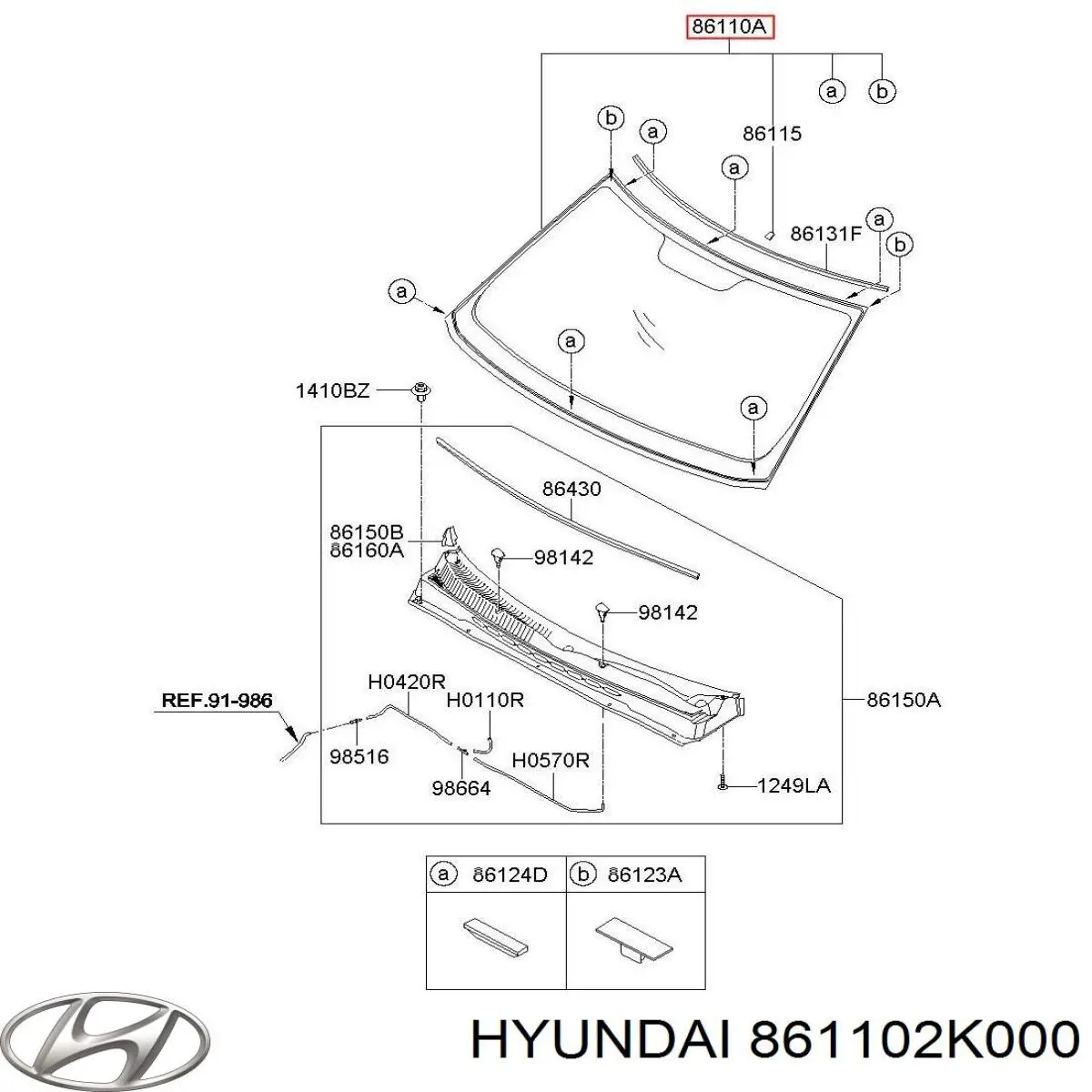 Compre 861102K000 Hyundai/Kia Pára-brisas