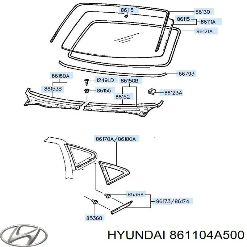 Pára-brisas Hyundai/Kia 861104A501 preço, a partir de 240,03 USD