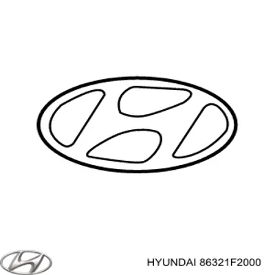 86321F2000 Hyundai/Kia Emblema de tampa de porta-malas (emblema de firma)