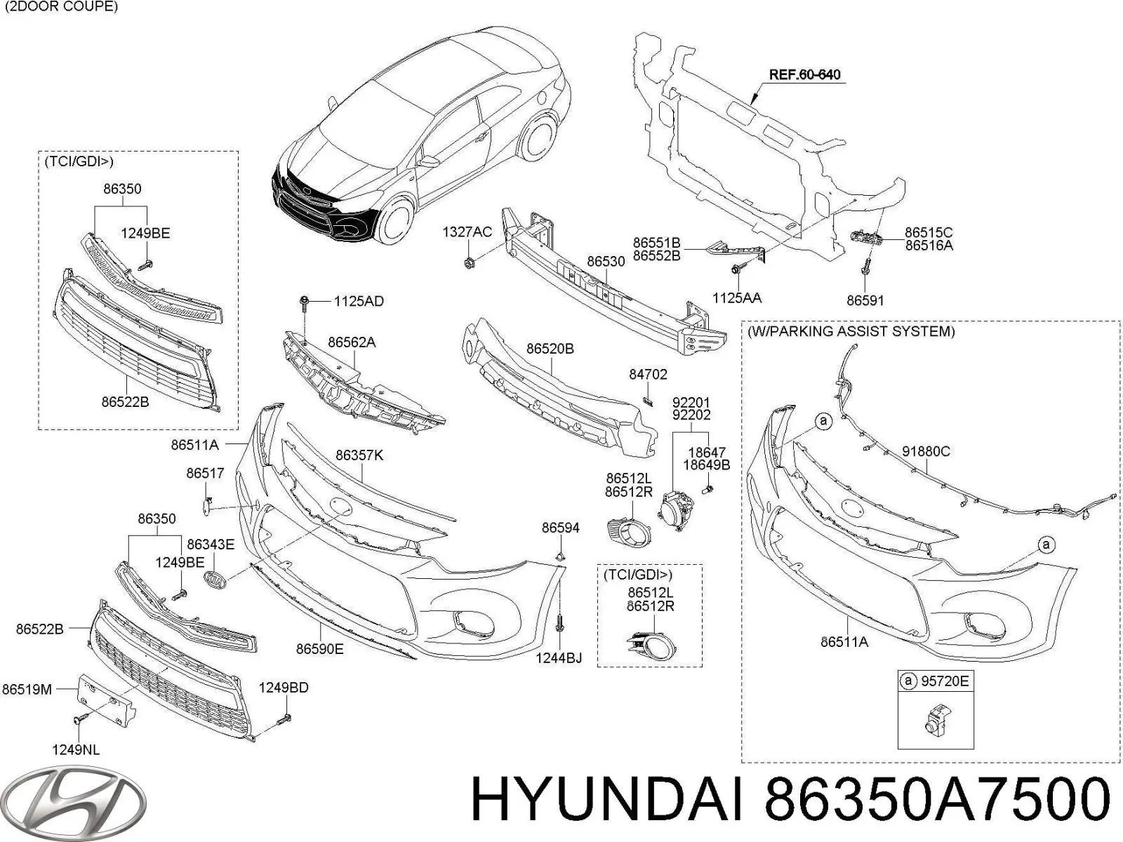 Grelha do radiador KIA Cerato III YD
