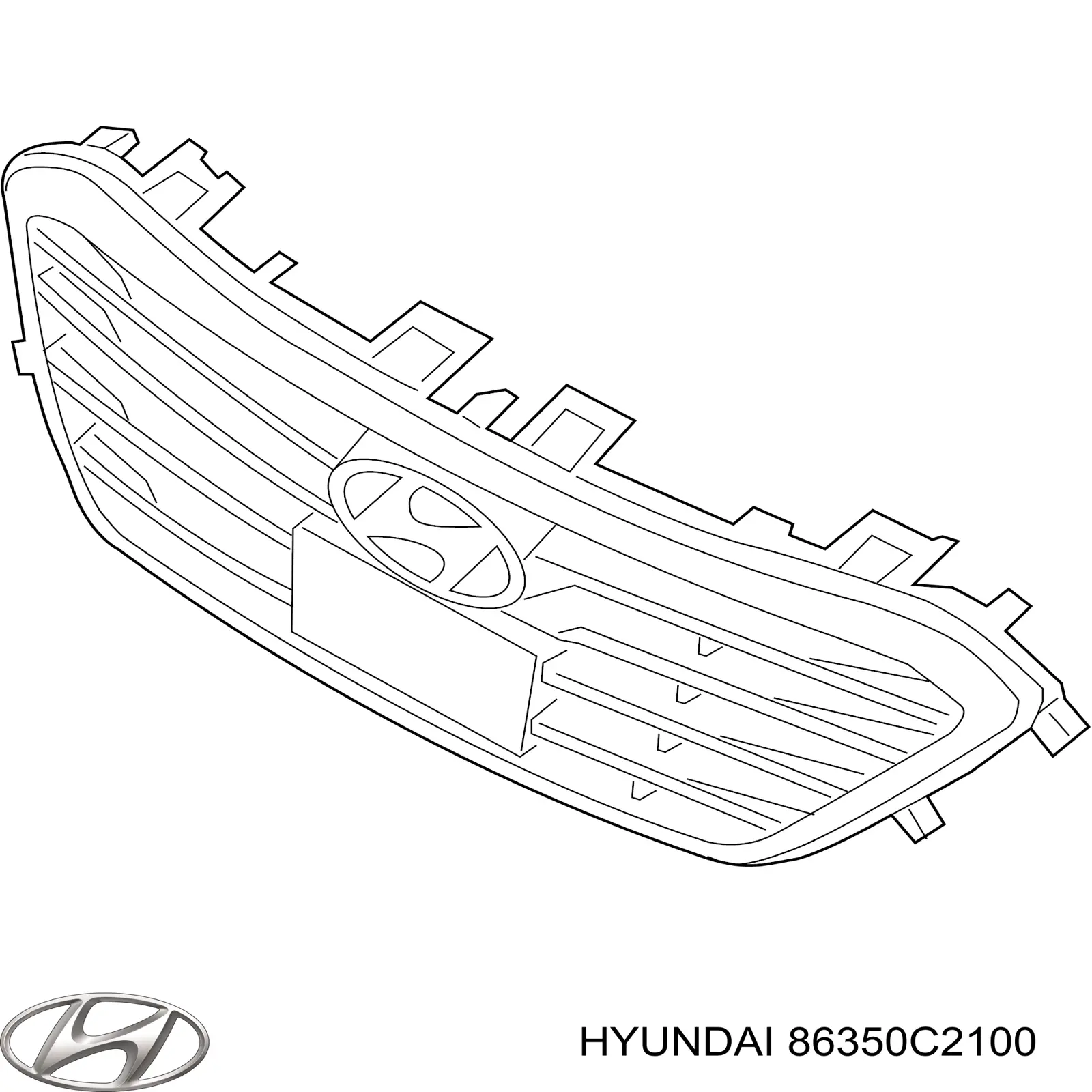 86350C2100 Hyundai/Kia Grelha do radiador