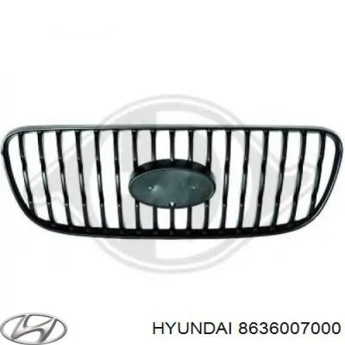 8636007000 Hyundai/Kia Grelha do radiador
