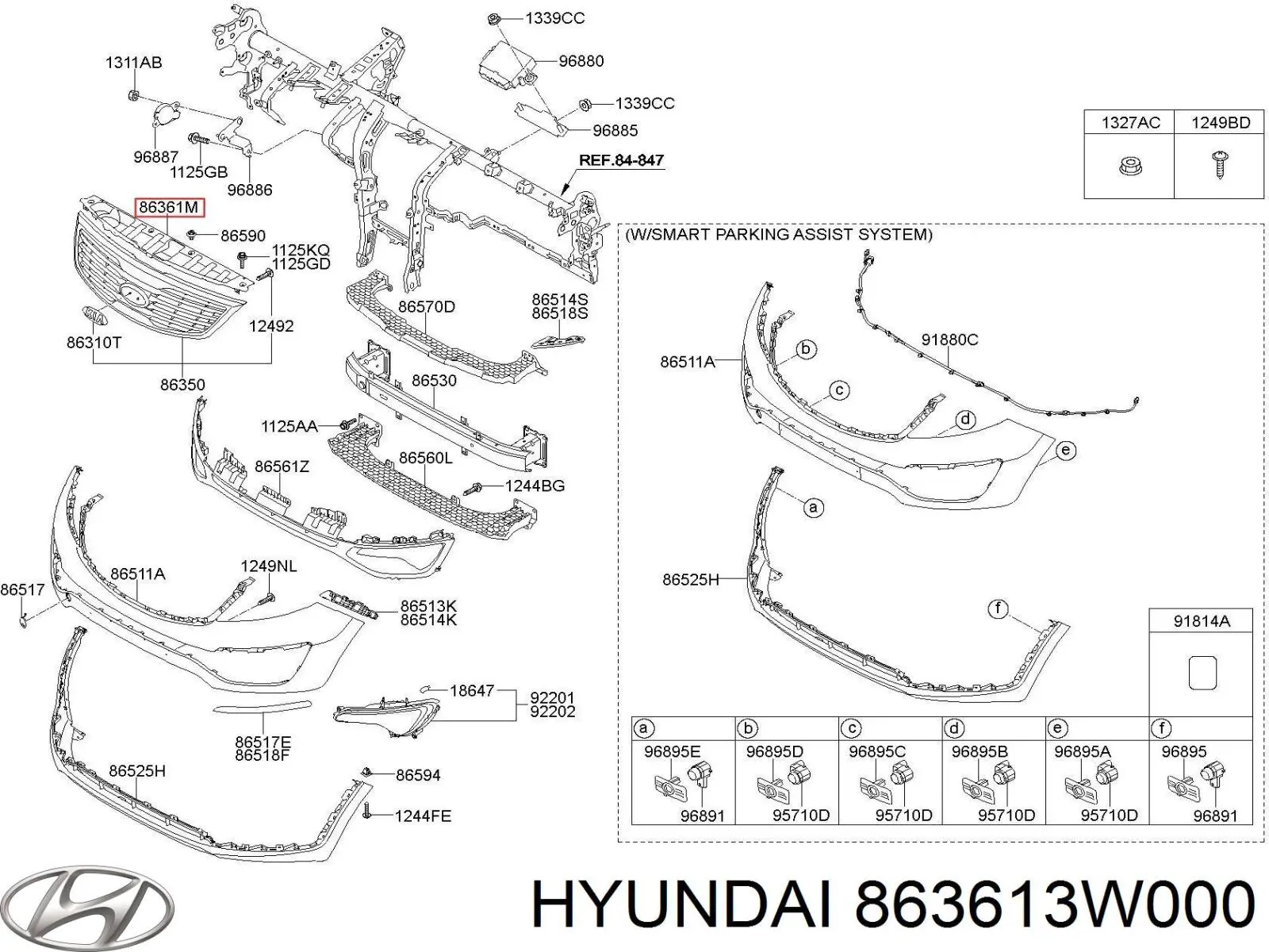 Placa sobreposta superior do painel dianteiro (de suporte do radiador) Hyundai/Kia 863613W000 preço, a partir de 46,09 USD