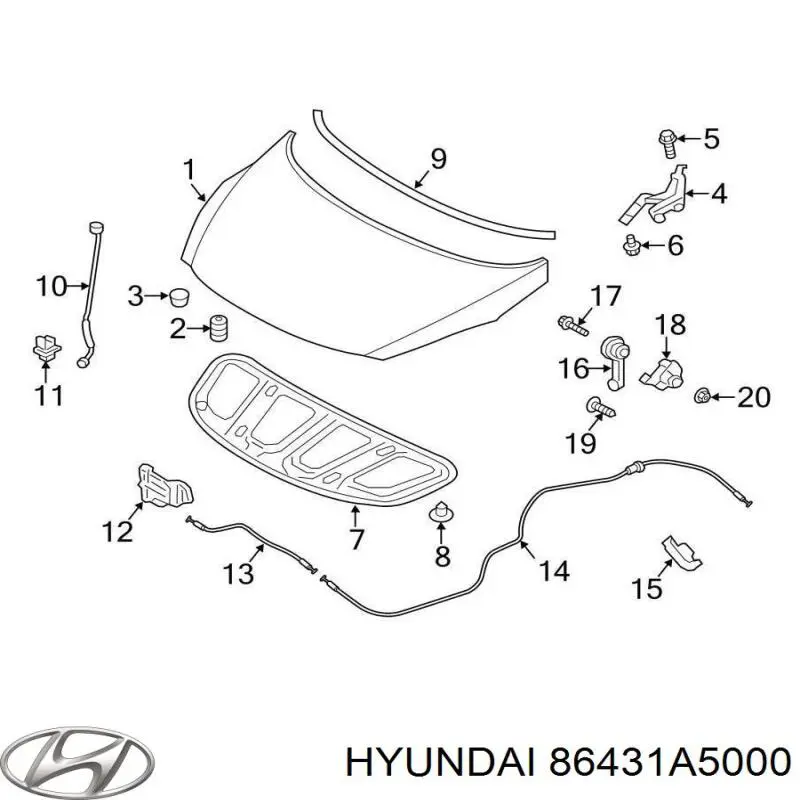  Hyundai/Kia 86431A5000 preço, a partir de 32,68 USD