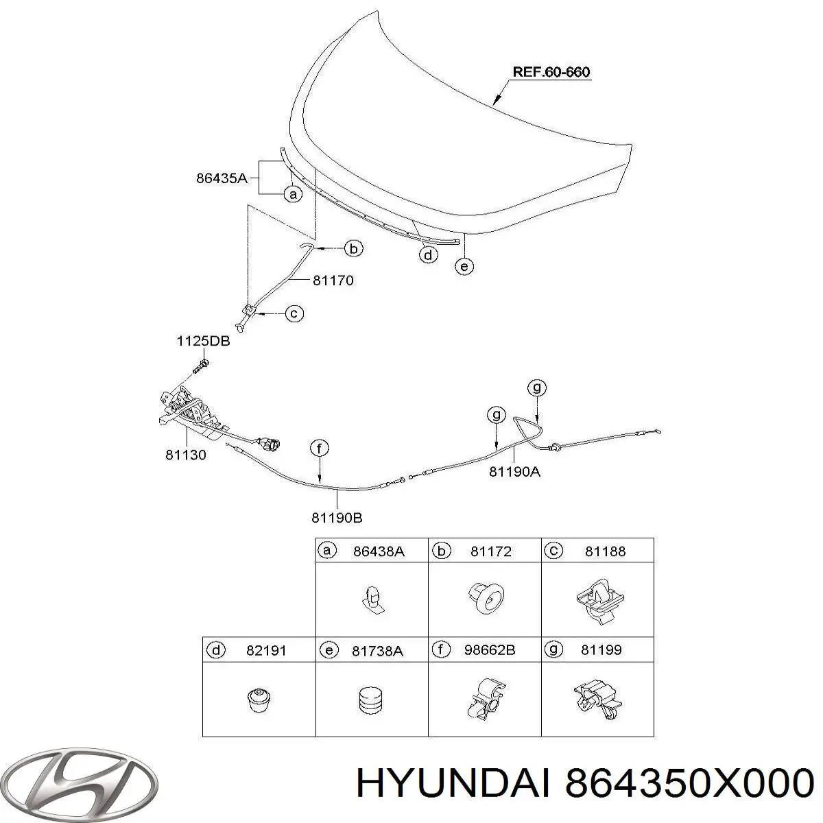 864350X000 Hyundai/Kia Vedação da capota