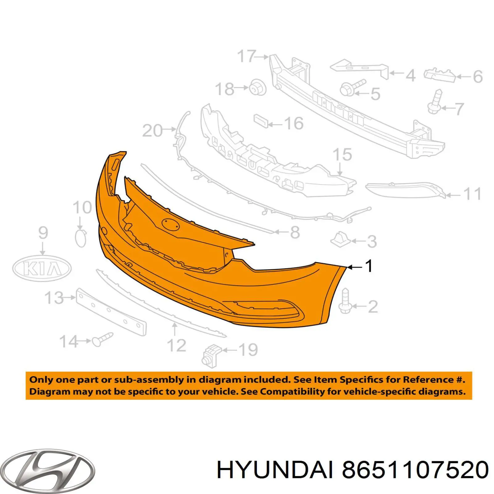 Compre 8651107520 Hyundai/Kia Pára-choque dianteiro