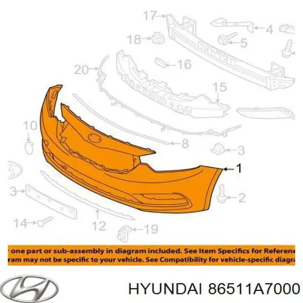 Pára-choque dianteiro para KIA Cerato III YD