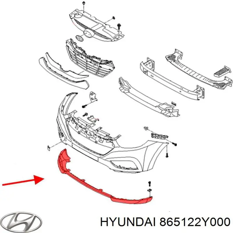 Compre 865122Y000 Hyundai/Kia Placa sobreposta do pára-choque dianteiro