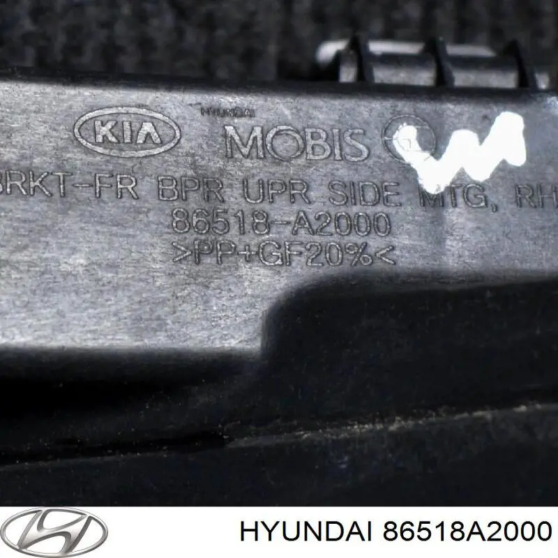 86518A2000 Hyundai/Kia Guia do pára-choque dianteiro direito