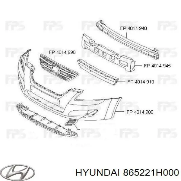 Compre 865221H000 Hyundai/Kia Grelha do pára-choque dianteiro, parte interna