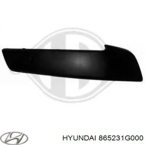 865231G000 Hyundai/Kia Placa sobreposta esquerda do pára-choque dianteiro